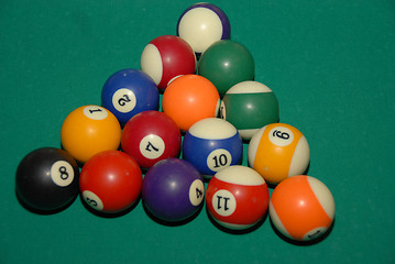 Image showing billiards table with pool balls