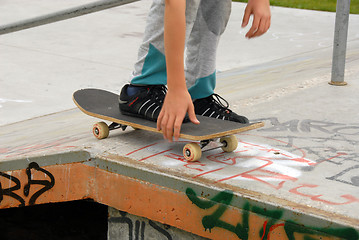 Image showing skateboard ramp at park