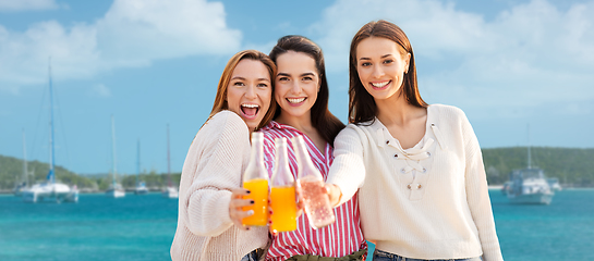 Image showing young women toasting non alcoholic drinks