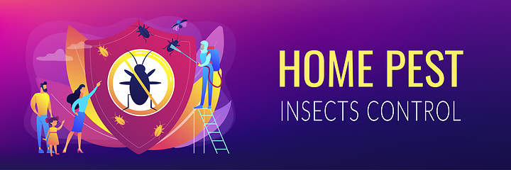 Image showing Home pest insects control concept banner header