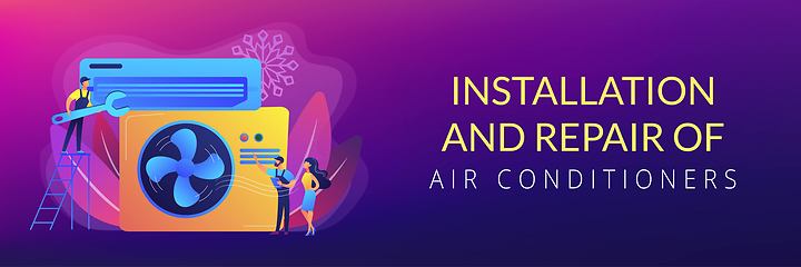 Image showing Air conditioning and refrigeration services concept banner header