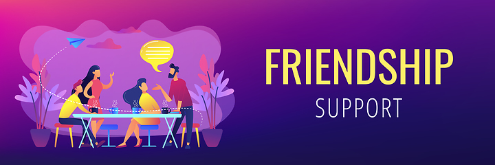 Image showing Friends meeting concept banner header.