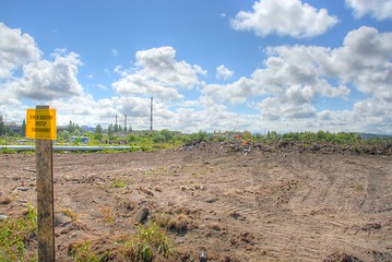 Image showing Empty parcel for Baltic Arena football stadium