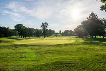 Image showing beautiful green golf course and nature