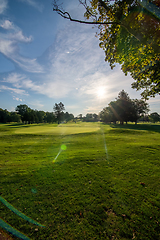 Image showing beautiful green golf course and nature