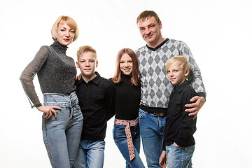 Image showing Large adult Russian family in casual clothes, isolated on white background
