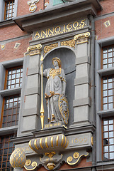 Image showing Detail of house facade in Old Town, Gdansk Poland