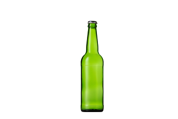 Image showing Empty green colored beer bottle. Isolated on white studio background