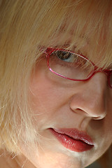 Image showing Woman Red Glasses