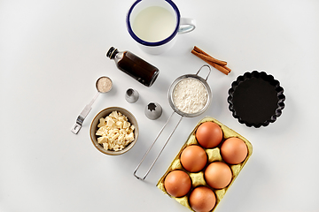 Image showing cooking ingredients and kitchen tools for baking