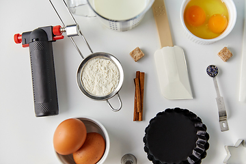 Image showing cooking ingredients and kitchen tools for baking