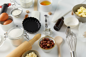 Image showing cooking ingredients and kitchen tools for baking
