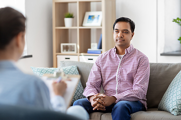 Image showing man and psychologist at psychotherapy session
