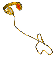 Image showing A ear speaker or earphone vector or color illustration