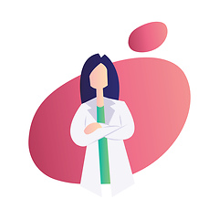 Image showing Female doctor modern chatacter vector illustration on a white ba