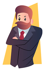 Image showing Cartoon businessman vector illustartion on white background