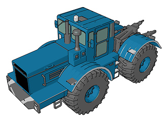 Image showing A tractor vehicle cartoon vector or color illustration