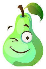 Image showing Pear monster winks illustration vector on white background