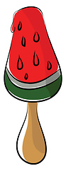 Image showing A stick ice cream which looks like a slice of water melon vector