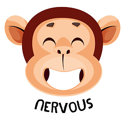 Image showing Monkey is feeling nervous, illustration, vector on white backgro