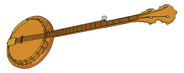 Image showing A hollow body instrument Tanpura vector or color illustration
