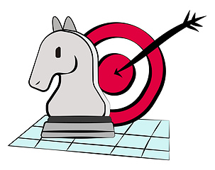 Image showing Checkmate with Knight & arrow vector or color illustration