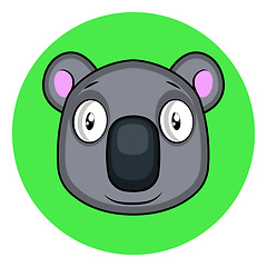 Image showing Cartoon grey koala vector illustartion on white background