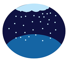 Image showing A snow fall vector or color illustration