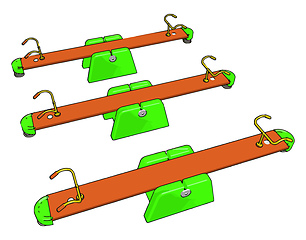 Image showing Three seesaw toy cartoon vector or color illustration