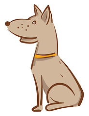 Image showing A dog relaxing in a seated position vector or color illustration