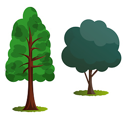 Image showing Couple of green trees vector illustration on white background