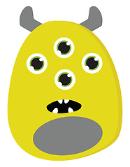 Image showing A monster in yellow and grey color vector or color illustration