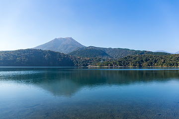 Image showing Mount Kirishima and lake