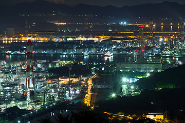 Image showing Mizushima industrial area at night