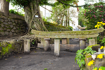 Image showing Kurojin buried torii in Japan