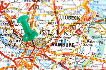 Image showing Hamburg on map