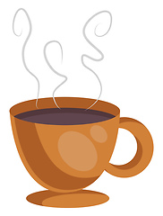Image showing Orange cup of coffe vector illustration on white background.