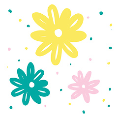 Image showing  daisy flowers vector or color illustration