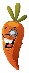 Image showing Carrot wearing monocle illustration vector on white background
