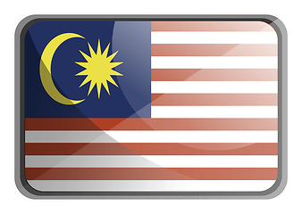 Image showing Vector illustration of Malaysia flag on white background.