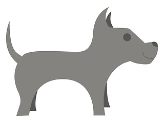 Image showing A grey dog is standing vector or color illustration