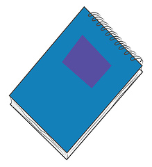 Image showing A blue notebook, vector color illustration.