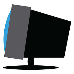 Image showing Old fashioned box television set vector or color illustration