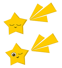 Image showing Two stars vector color illustration.
