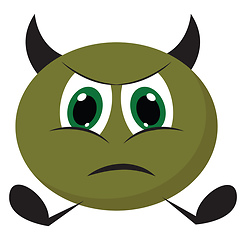 Image showing Painting of an angry green monster vector or color illustration