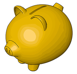 Image showing Yellow piggy bank vector illustration on white background