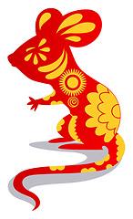 Image showing Cartoon chinese mouse vector illustartion on white background