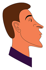 Image showing Side view of a young adult man wearing a purple formal shirt vec