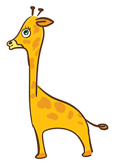 Image showing Cartoon funny happy giraffe set on isolated white background vie