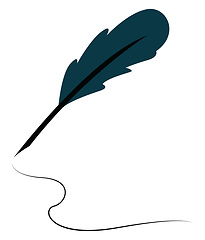 Image showing A feather quill pen, vector color illustration.